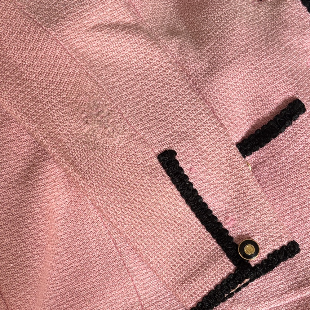 St. John Pink Blazer with Black Accents - Picture 12 of 12